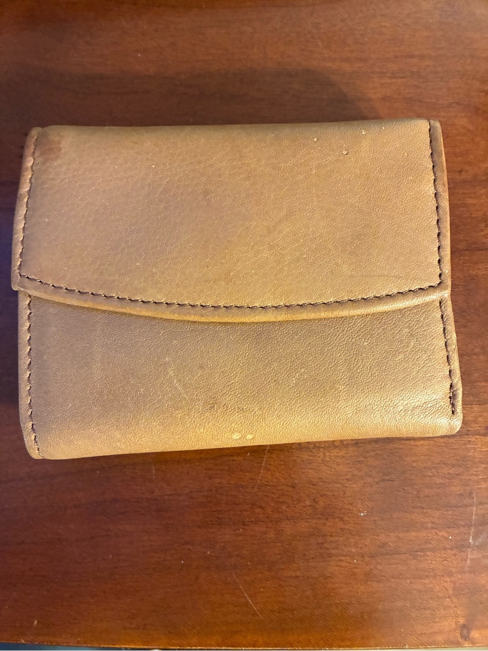 Rolfs Small Leather Card Holder - Tan Brown